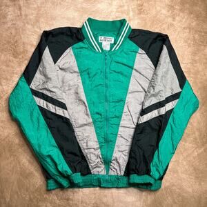 Vintage 90s Lavon Color Block Windbreaker Jacket Teal Zip Up Streetwear Outdoor